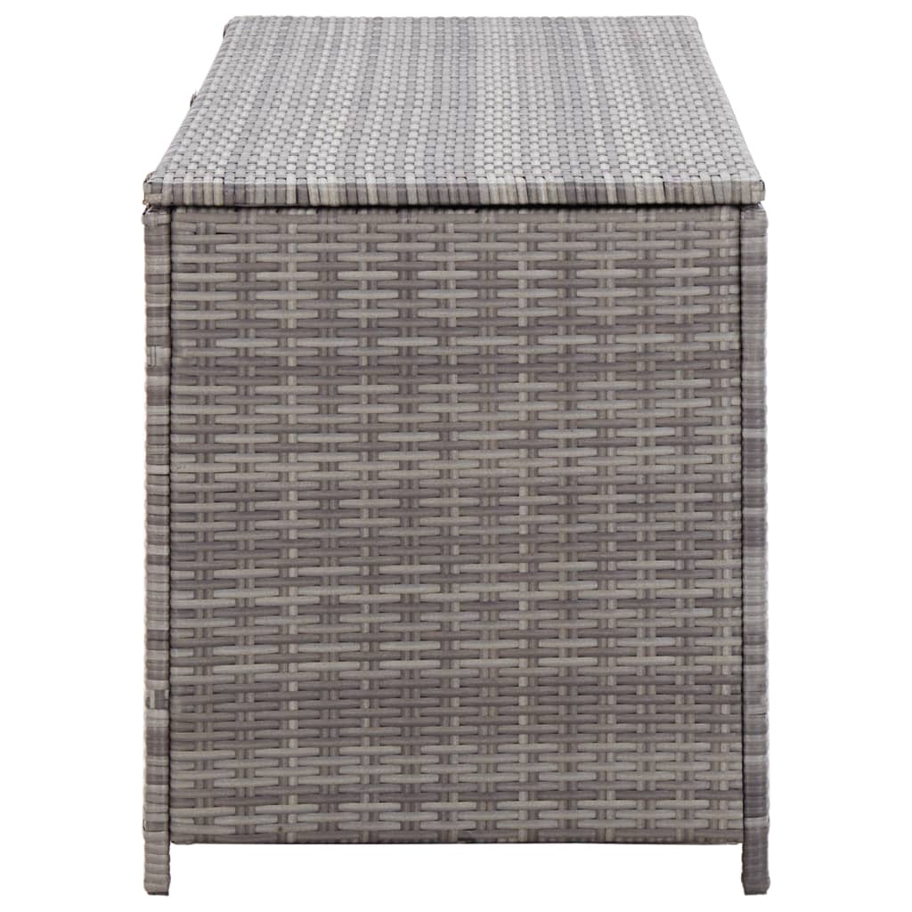 vidaXL Boîte de rangement de jardin gris 120x50x60 cm résine tressée