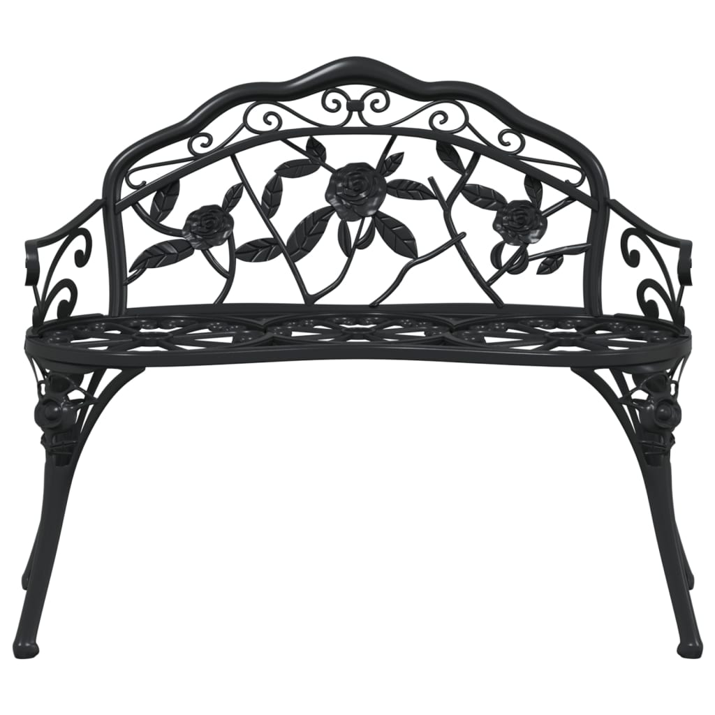 vidaXL Banc de jardin 100 cm Aluminium coulé Noir