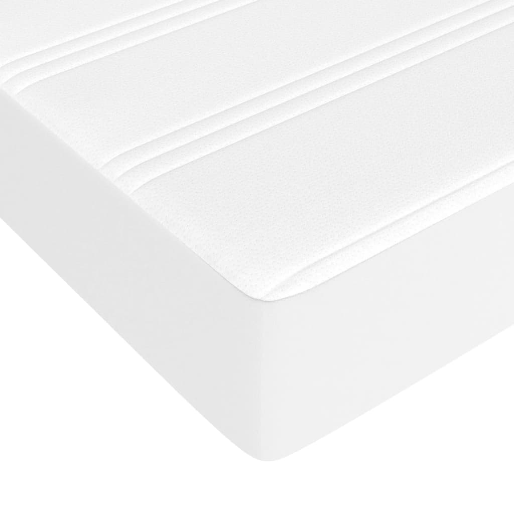 vidaXL Matelas à ressorts ensachés blanc 183x213x20 cm similicuir