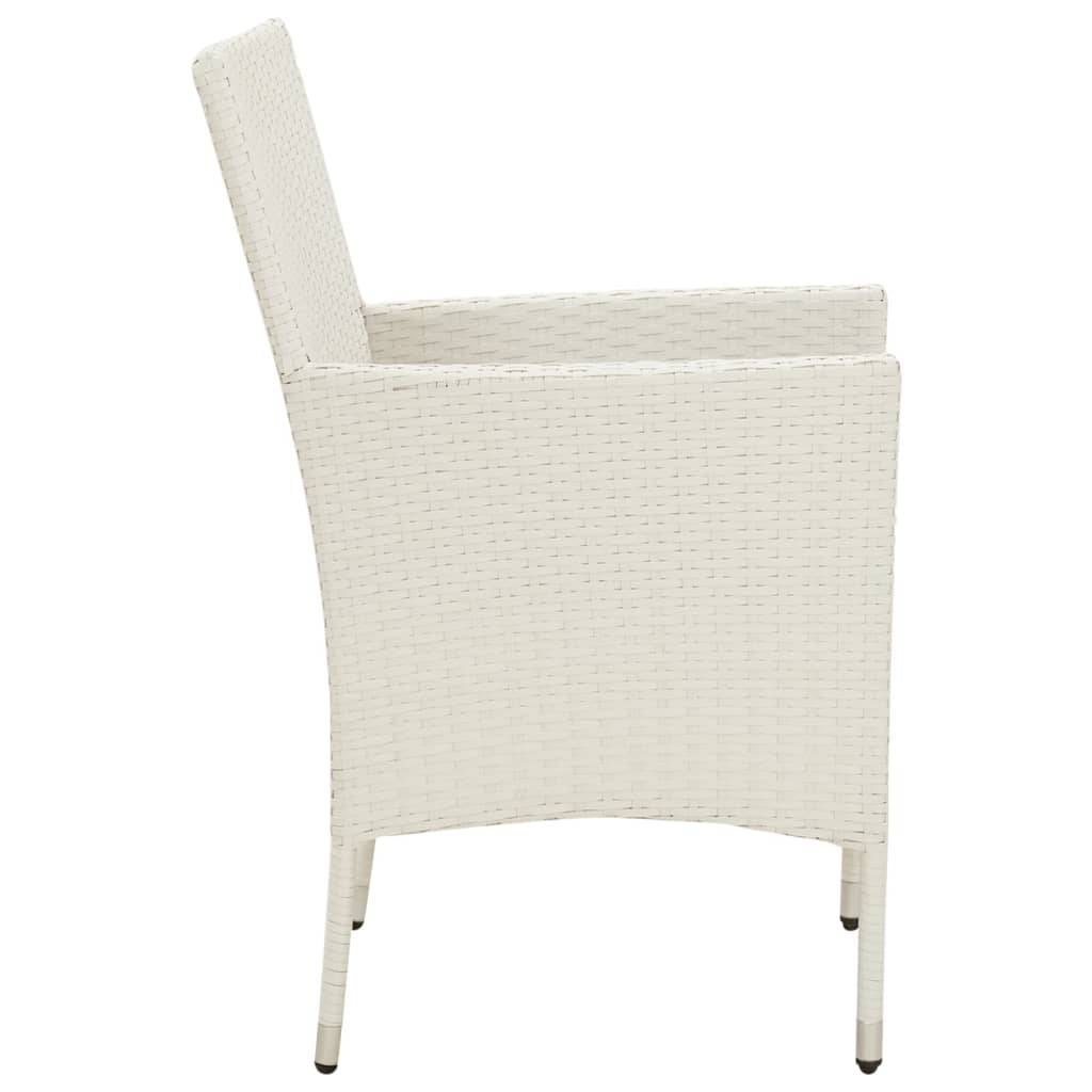 vidaXL Chaises de jardin avec coussins lot de 2 Résine tressée Blanc