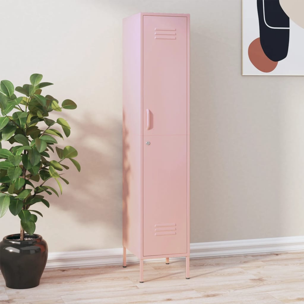 vidaXL Armoire à casiers Rose 35x46x180 cm Acier