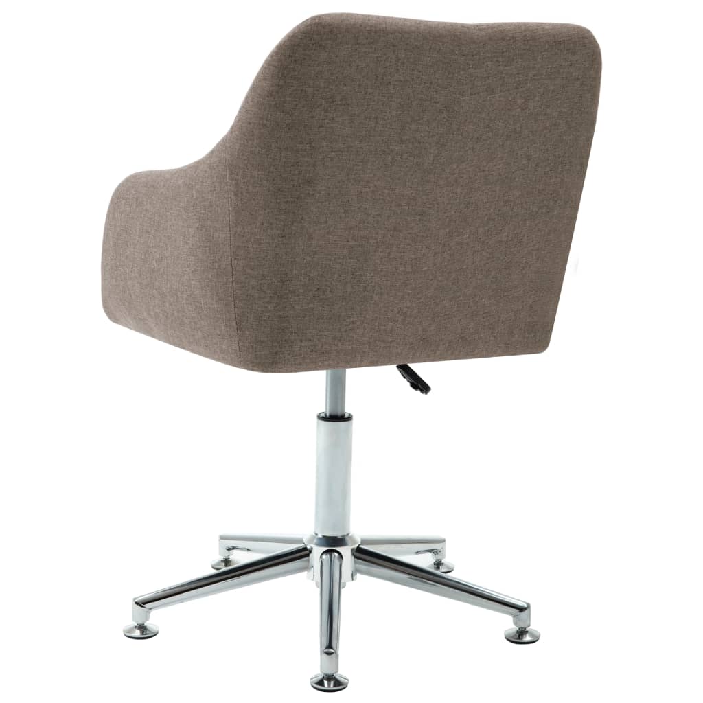 vidaXL Chaise pivotante à manger taupe tissu