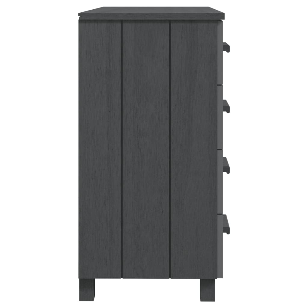 vidaXL Buffet HAMAR Gris foncé 79x40x80 cm Bois massif de pin