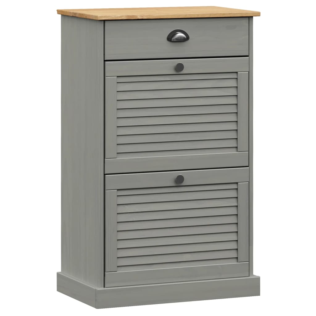 vidaXL Armoire à chaussures VIGO 60x35x96 cm gris bois massif de pin