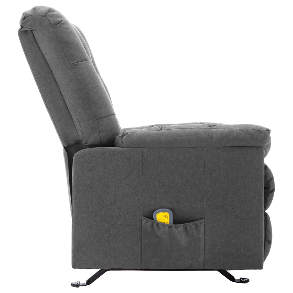 vidaXL Fauteuil de massage inclinable Gris clair Tissu