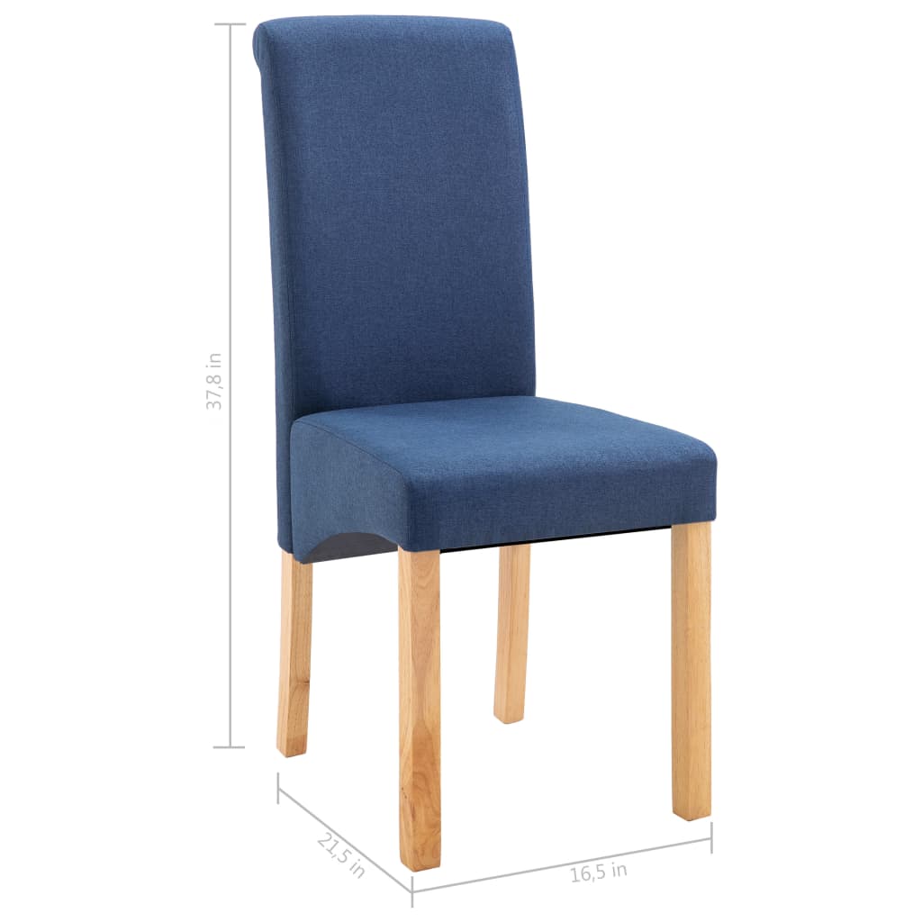 vidaXL Chaises à manger lot de 4 bleu tissu