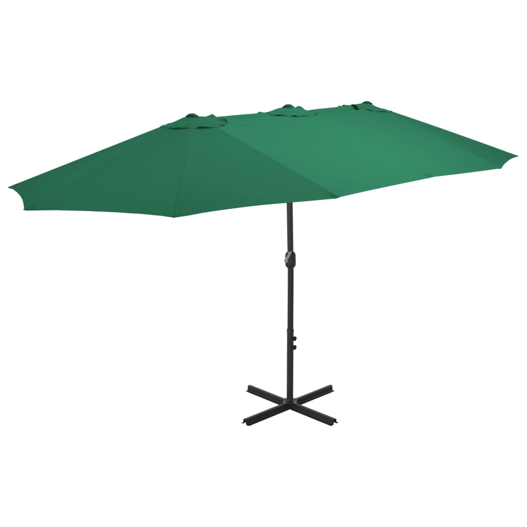 vidaXL Parasol d'extérieur et mât en aluminium 460x270 cm vert