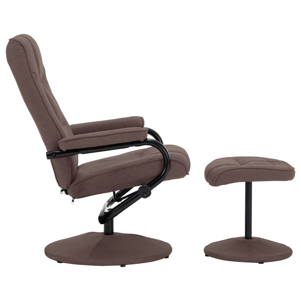 vidaXL Fauteuil inclinable avec repose-pieds marron tissu