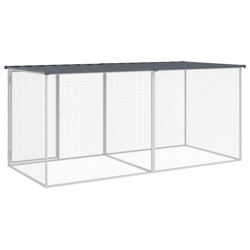 vidaXL Poulailler avec toit anthracite 203x98x90 cm acier galvanisé