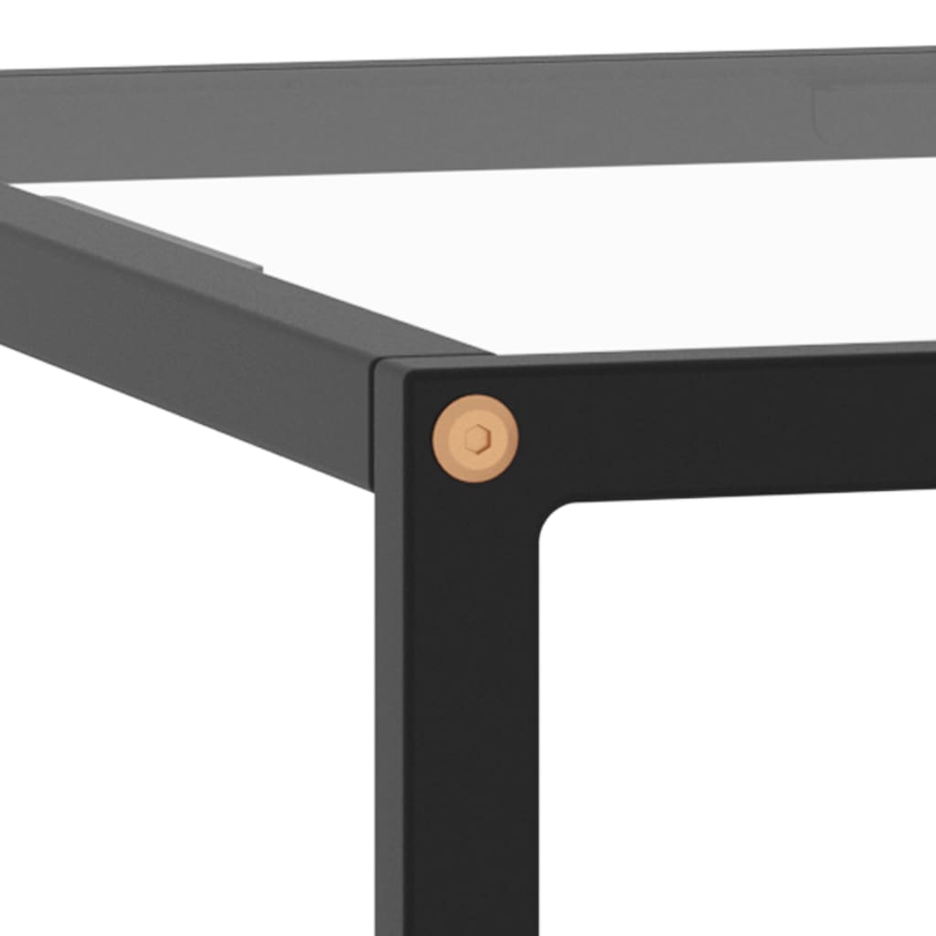 vidaXL Table basse Noir avec verre trempé 80x80x35 cm