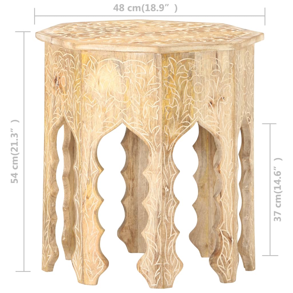 vidaXL Table d'appoint Ø48 cm Bois de manguier massif