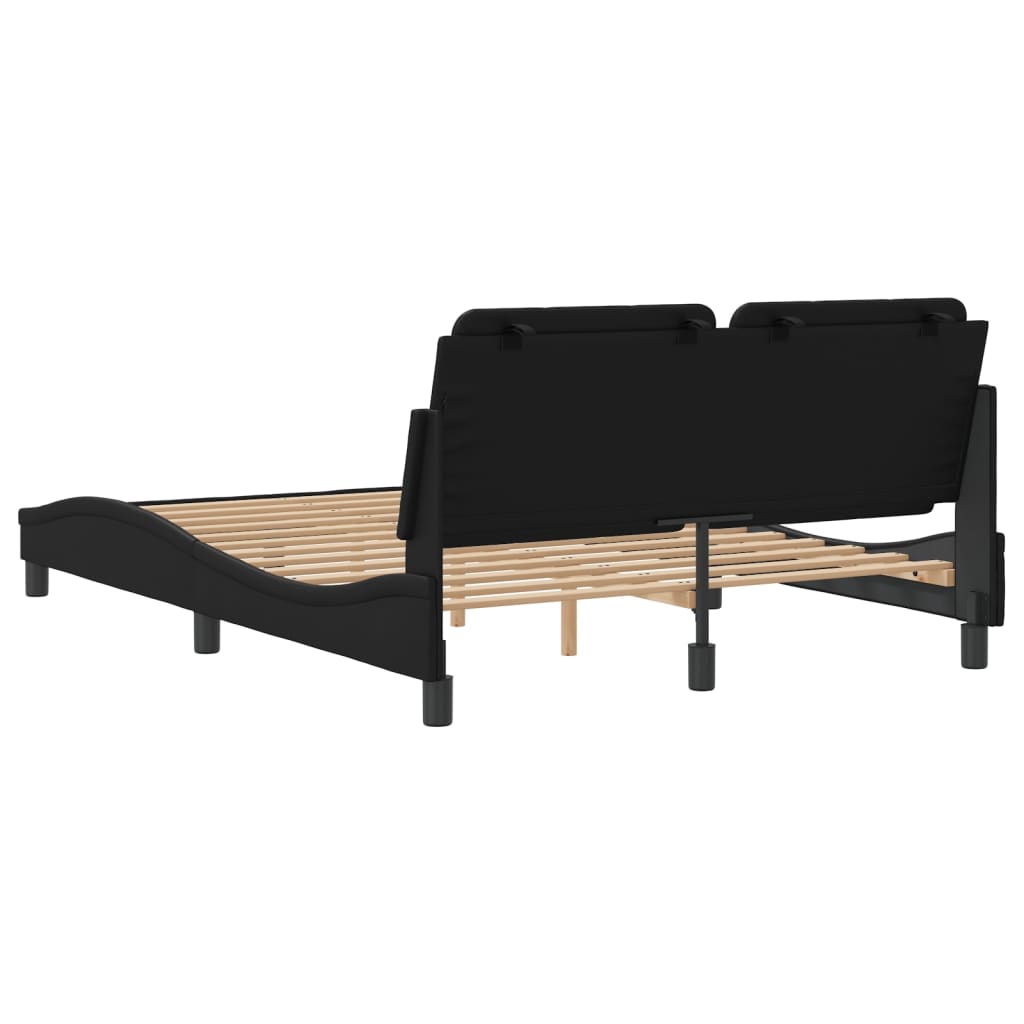 vidaXL Cadre de lit sans matelas noir 137x190 cm similicuir