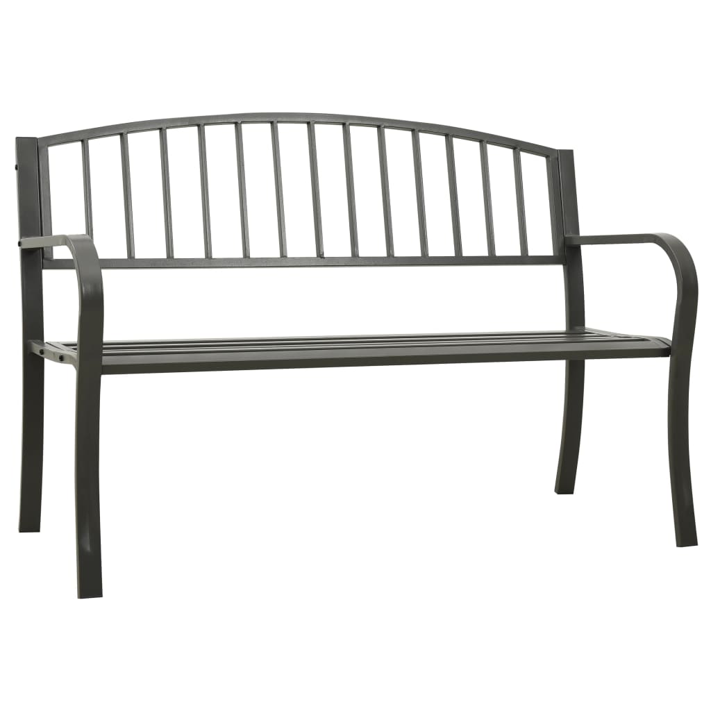 vidaXL Banc de jardin Gris 120 cm Acier