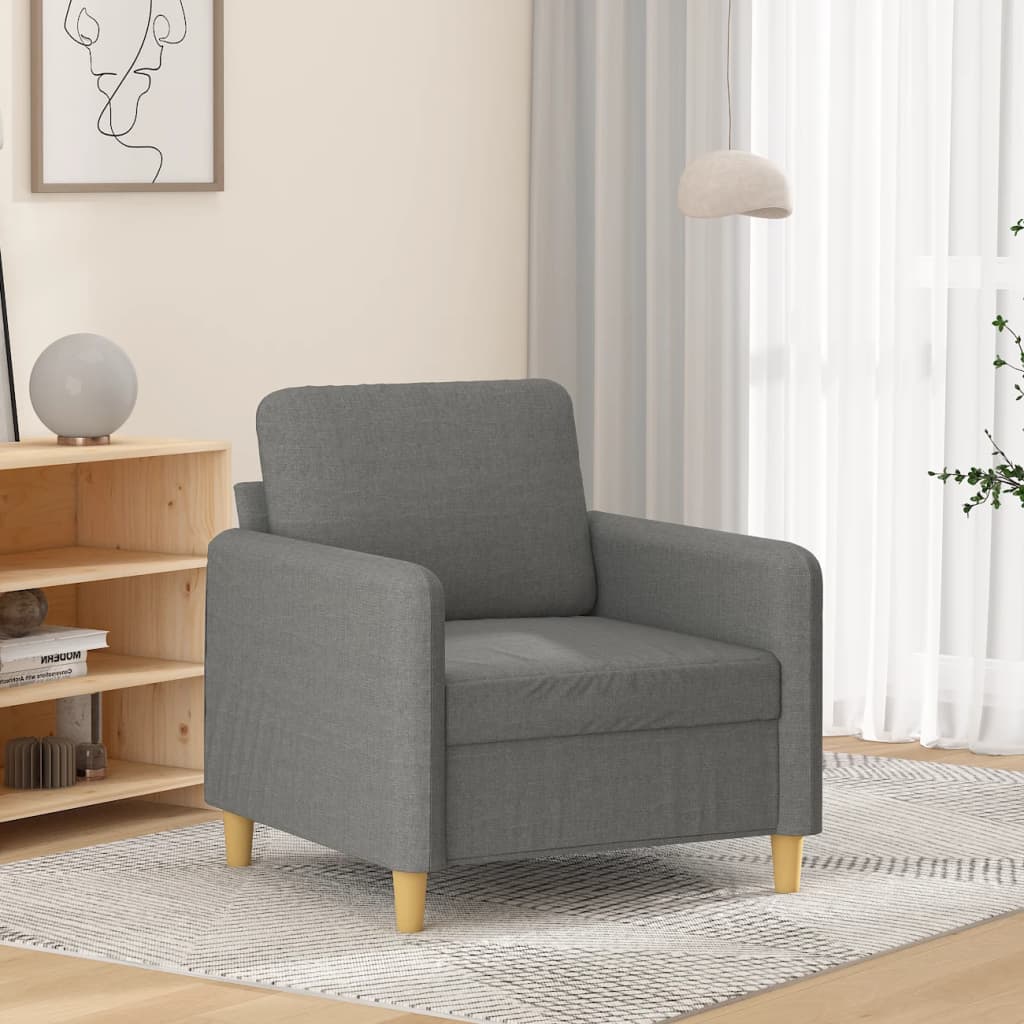 vidaXL Fauteuil Gris foncé 60 cm Tissu