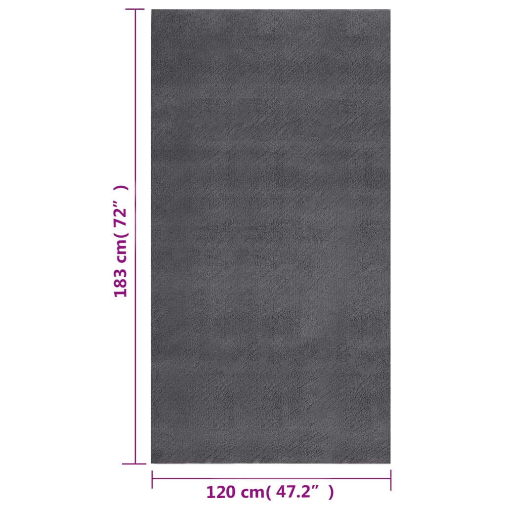 vidaXL Tapis shaggy anthracite 120x183 cm polyester