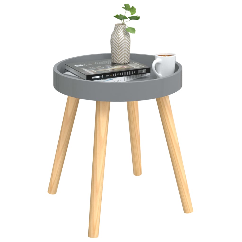 vidaXL Table d'appoint Gris 38x38x40 cm Bois ingénierie et pin massif