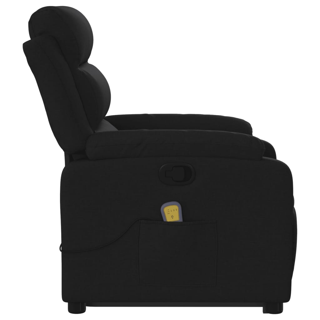 vidaXL Fauteuil inclinable de massage noir tissu