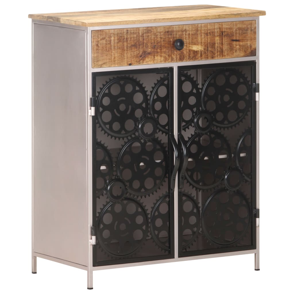 vidaXL Buffet 60x35x75 cm Bois de manguier brut et fer