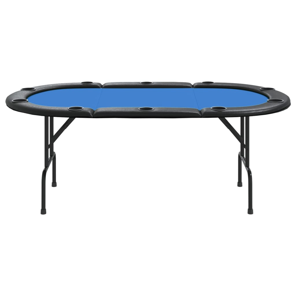 vidaXL Table de poker pliable 10 joueurs Bleu 206x106x75 cm