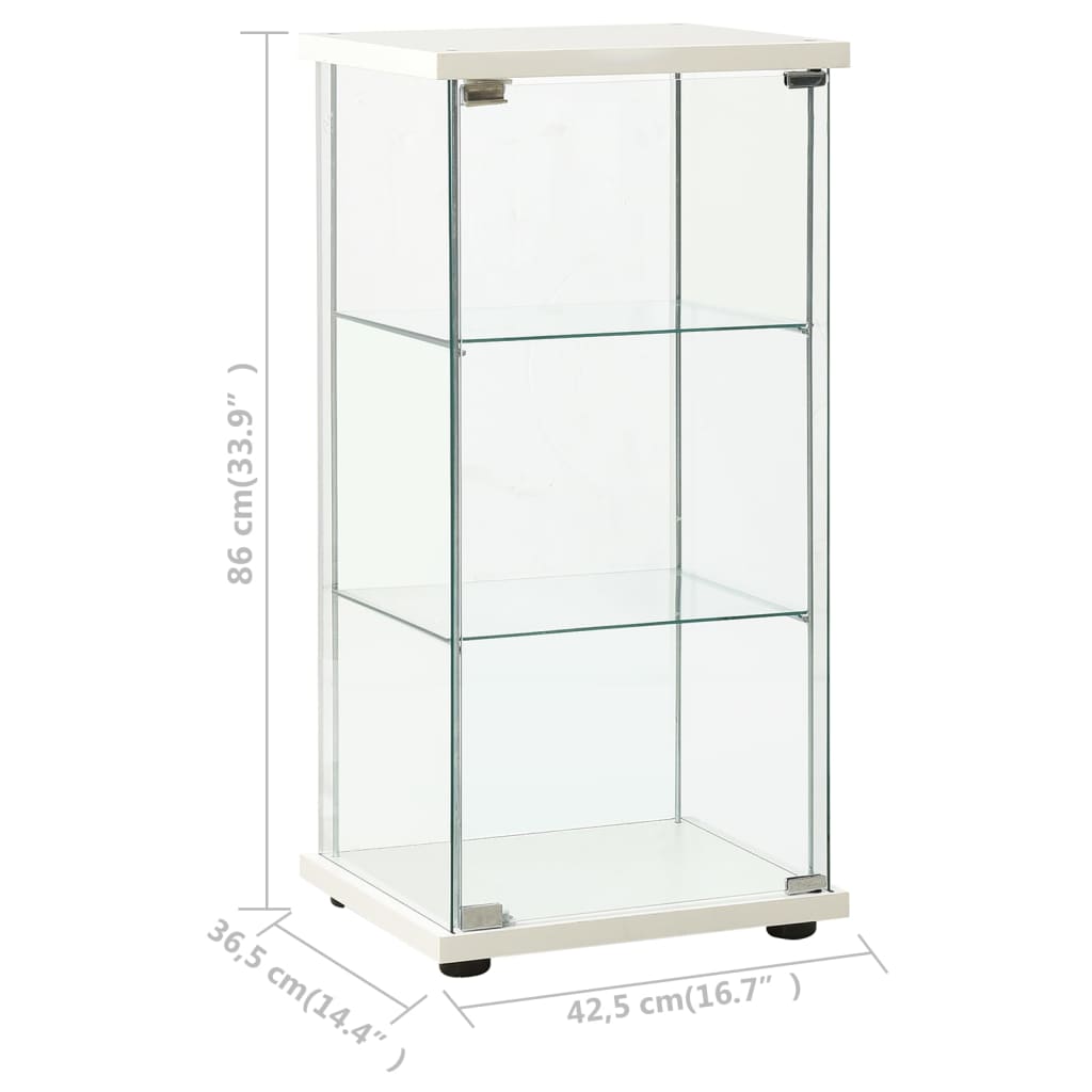 vidaXL Armoire de rangement Verre trempé Blanc