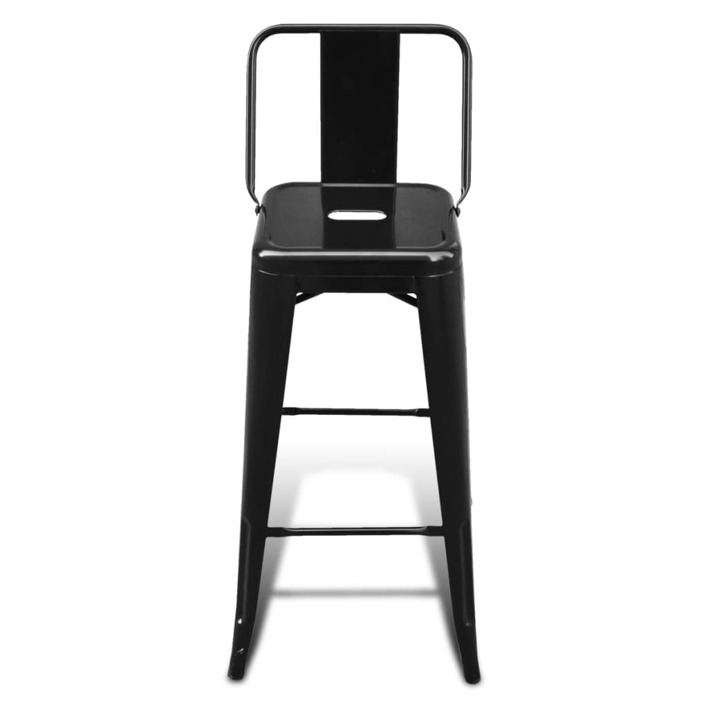 vidaXL Tabourets de bar lot de 2 noir acier