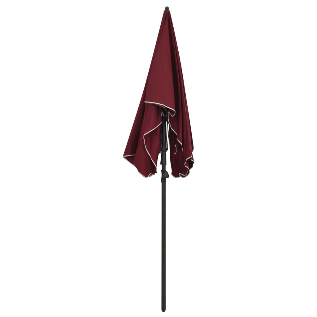 vidaXL Parasol de jardin avec mât 200x130 cm rouge bordeaux