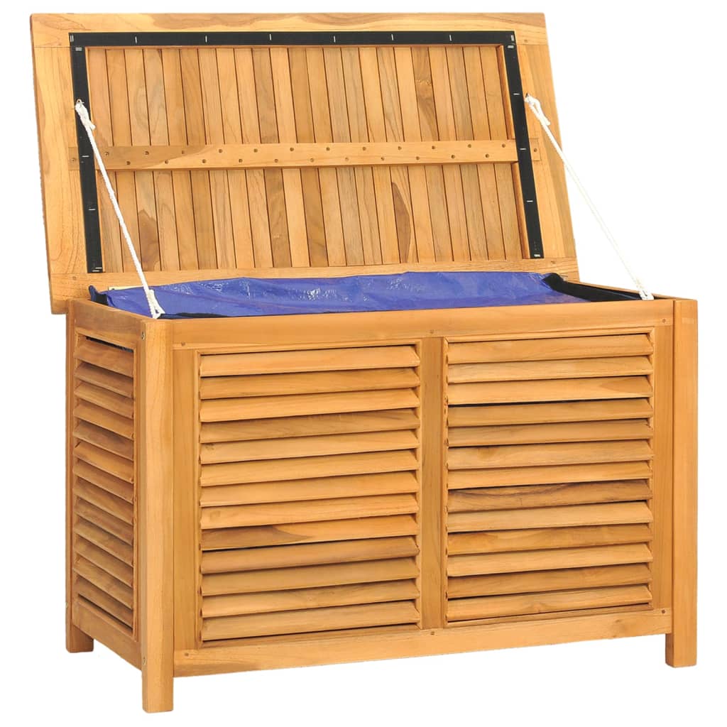 vidaXL Boîte de rangement de jardin et sac 90x50x58cm bois massif teck