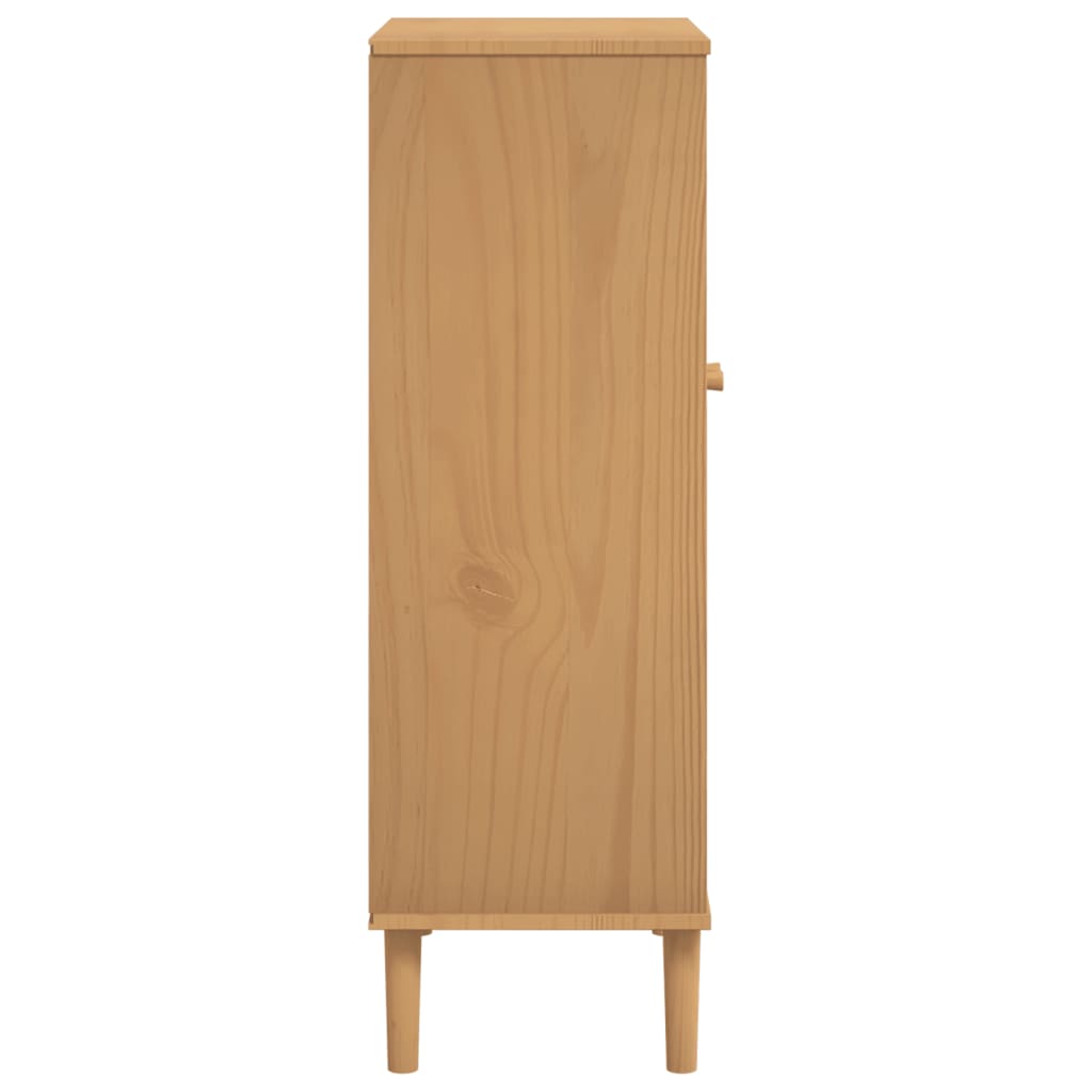 vidaXL Armoire à chaussures SENJA aspect rotin marron bois massif