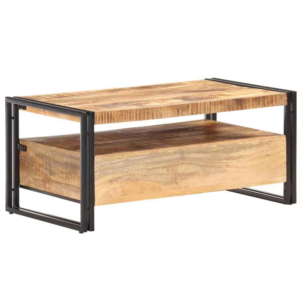 vidaXL Table basse 100x55x45 cm Bois de manguier brut