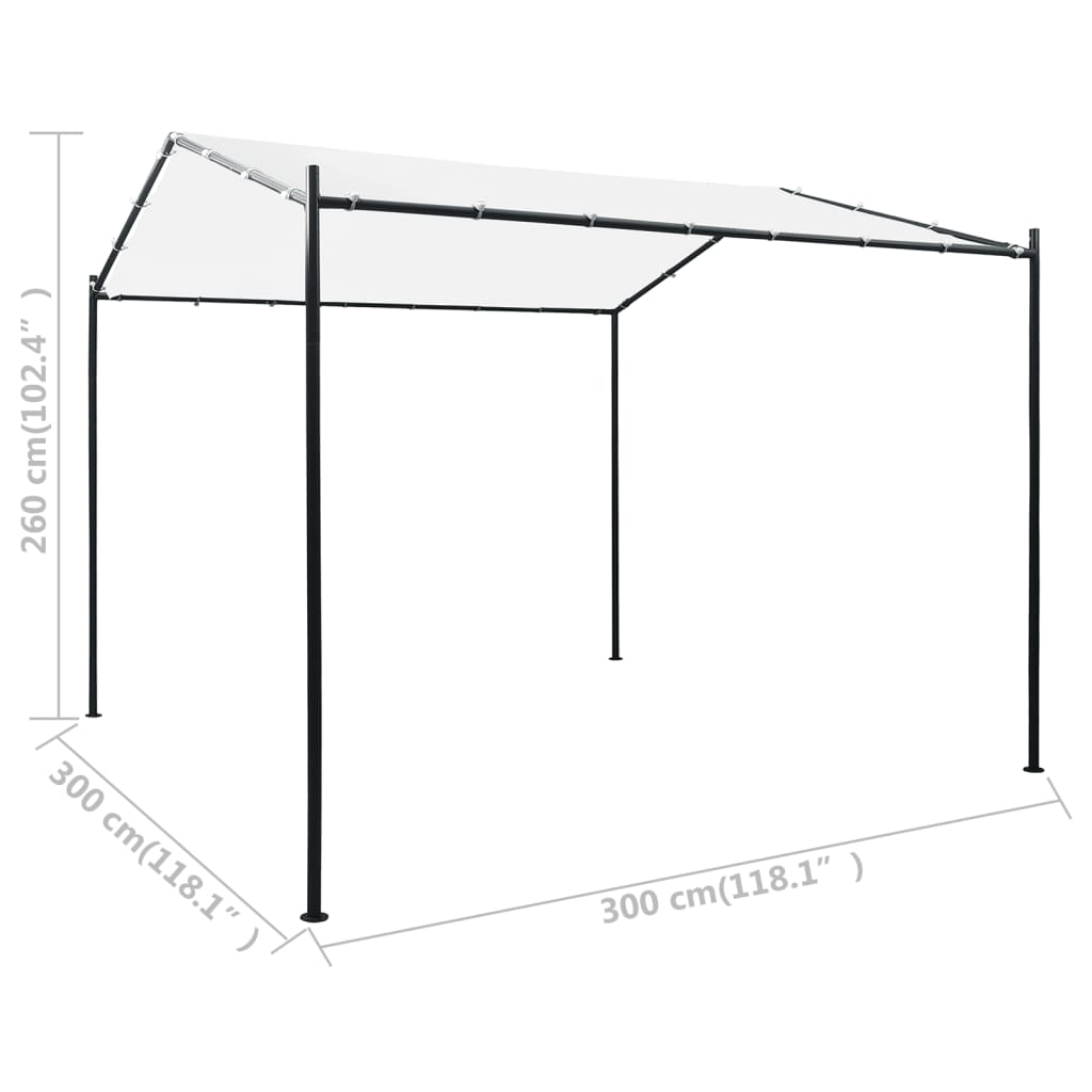 vidaXL Belvédère 3x3x2,6 m Blanc 180 g/m²