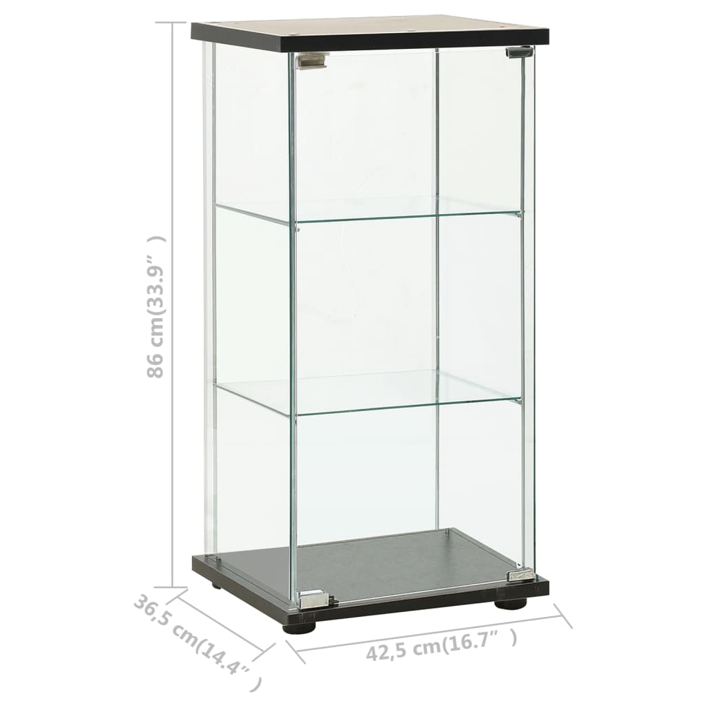 vidaXL Armoire de rangement Verre trempé Noir