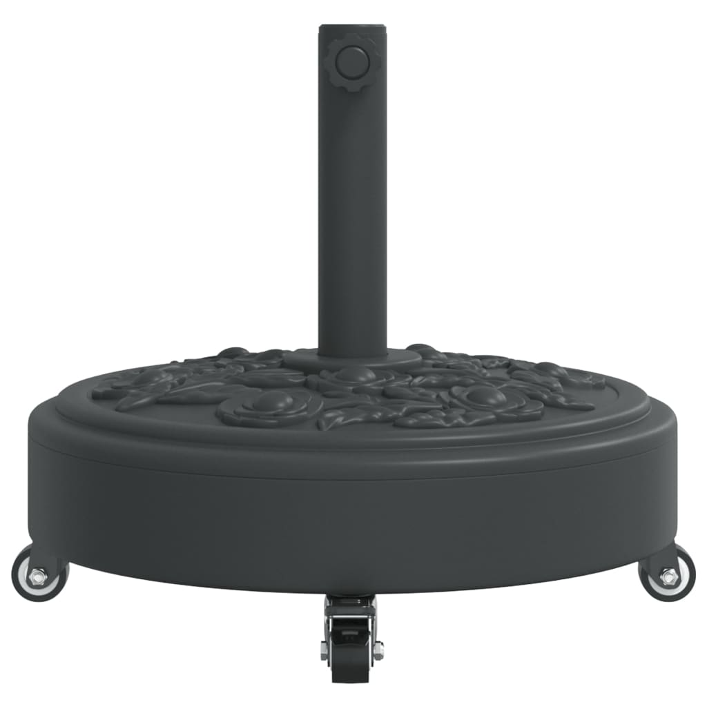 vidaXL Base de parasol avec roues pour mâts Ø38 / 48 mm 27 kg rond