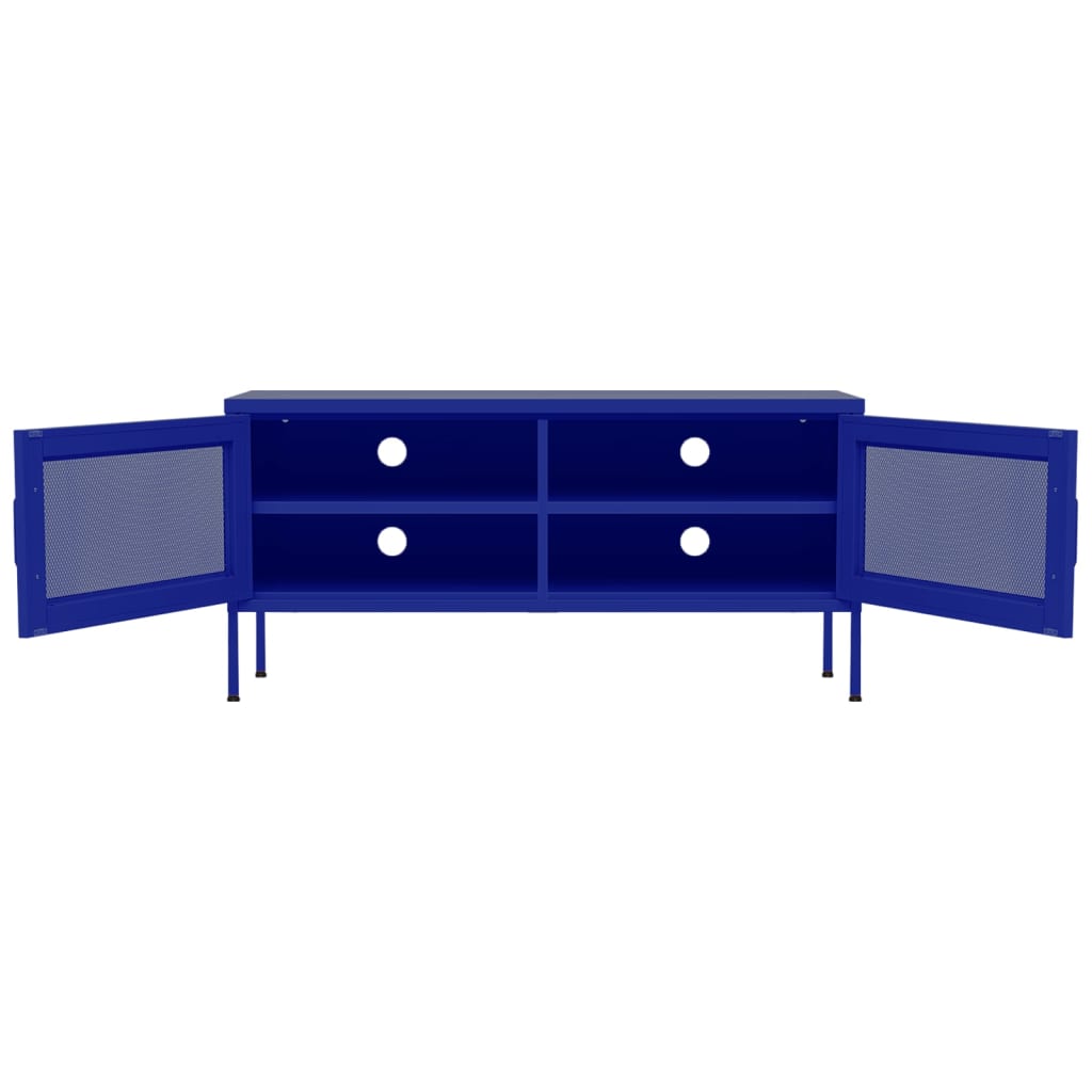 vidaXL Meuble TV Bleu marine 105x35x50 cm Acier