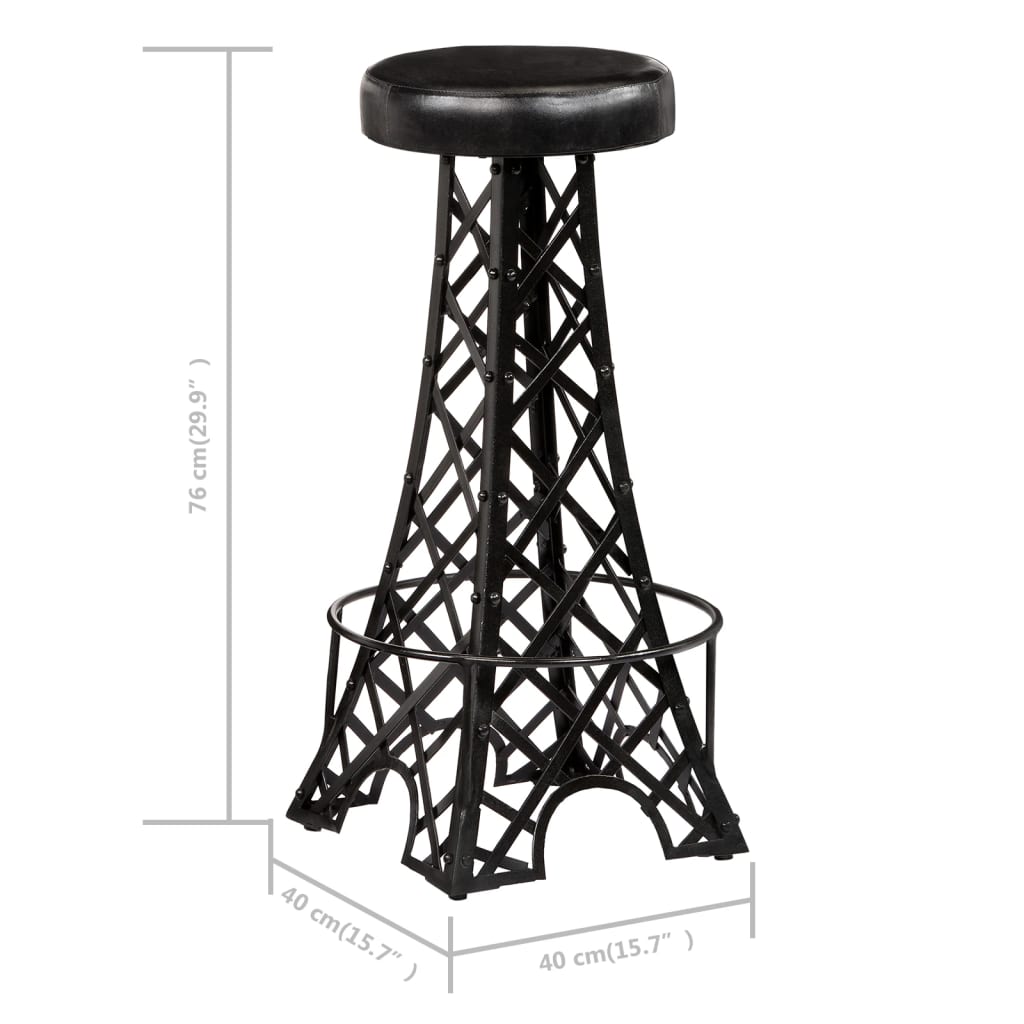 vidaXL Tabourets de bar lot de 2 cuir véritable