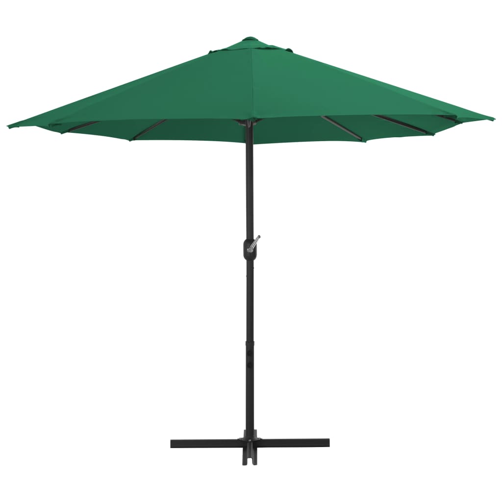 vidaXL Parasol d'extérieur et mât en aluminium 460x270 cm vert