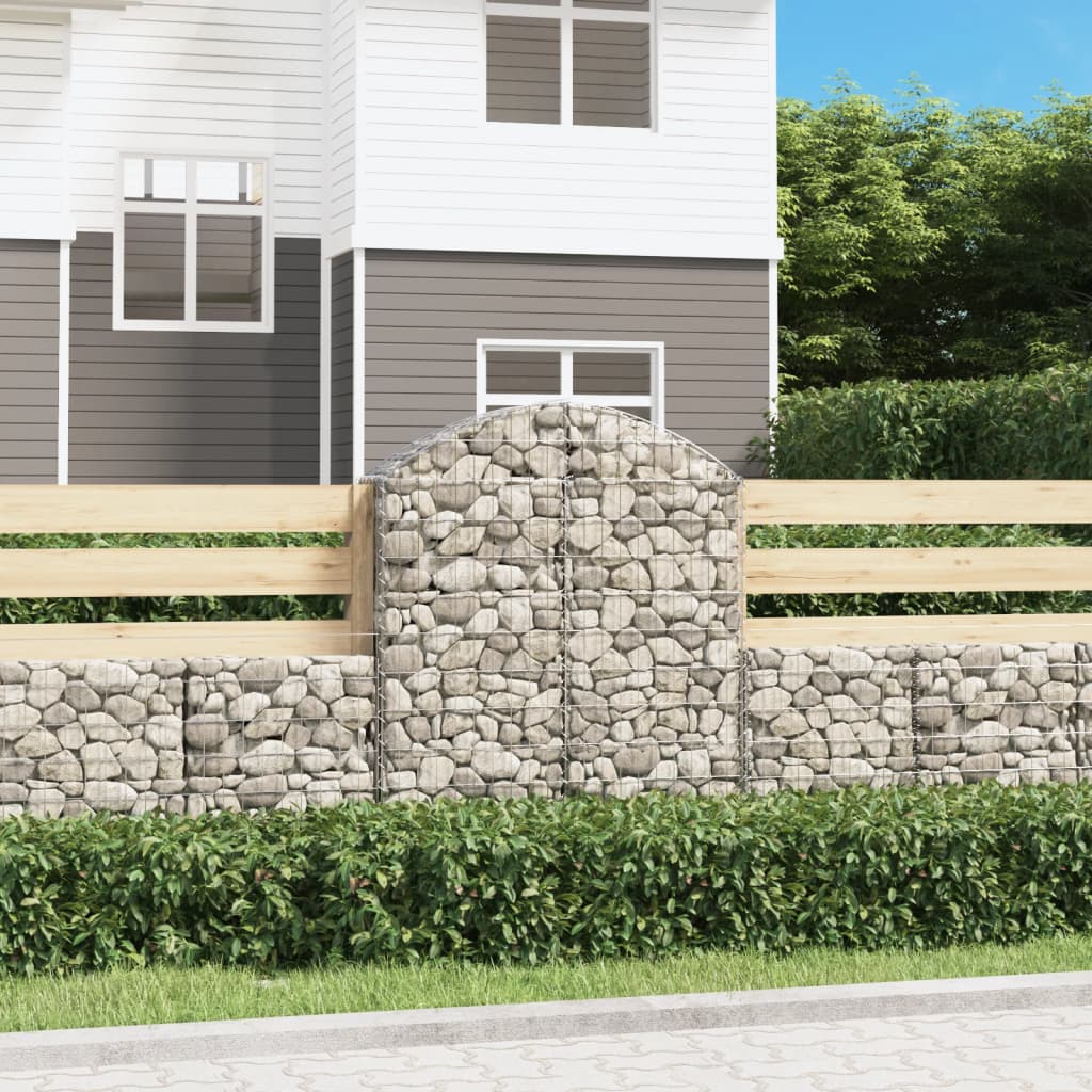 vidaXL Panier de gabions arqué 100x30x120/140 cm Fer galvanisé