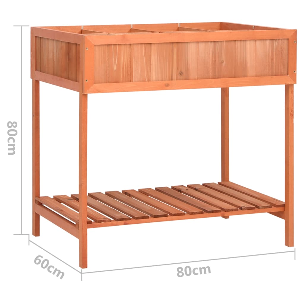 vidaXL Jardinière à herbes 80x60x80 cm Bois de sapin massif