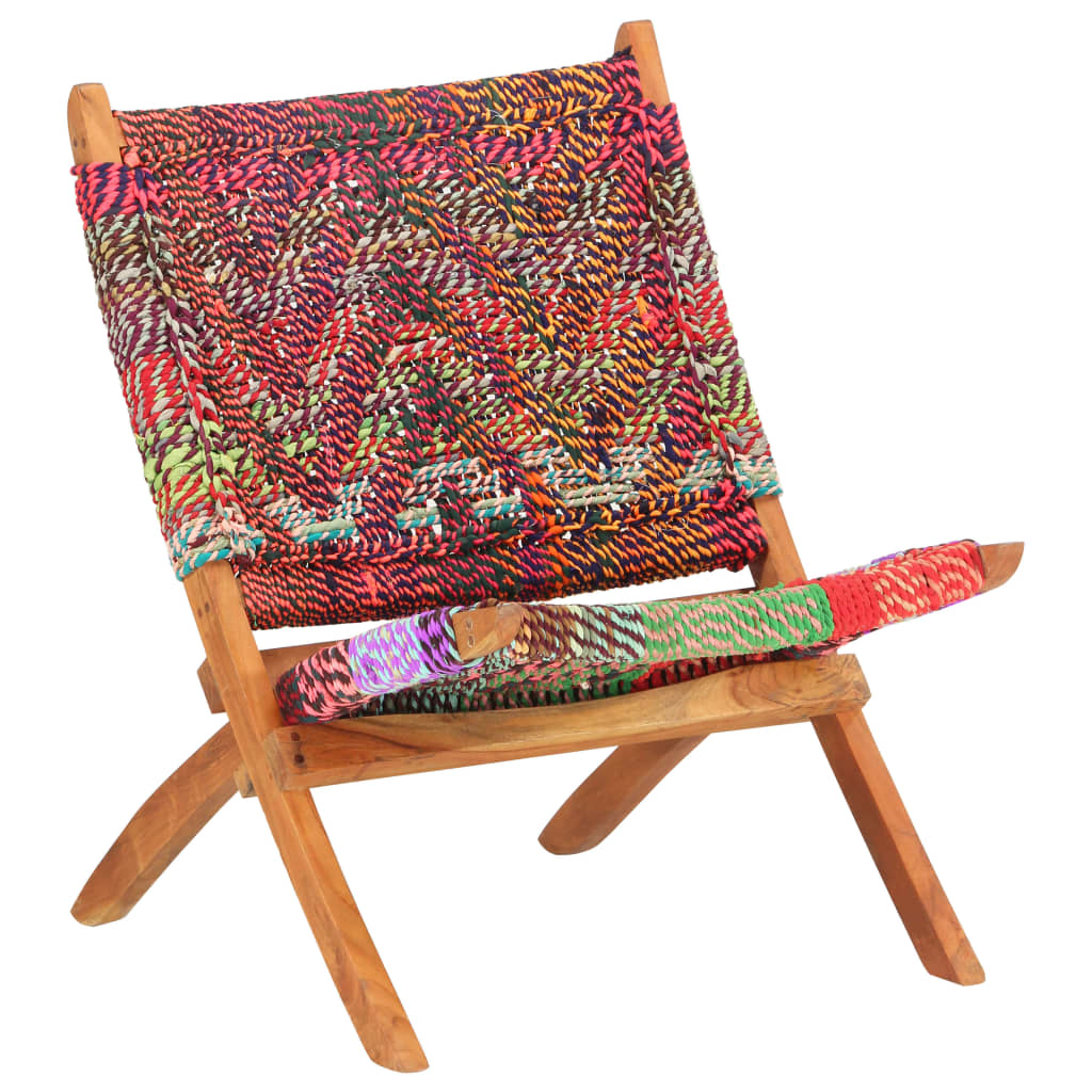 vidaXL Chaise pliable Chindi Multicolore Tissu