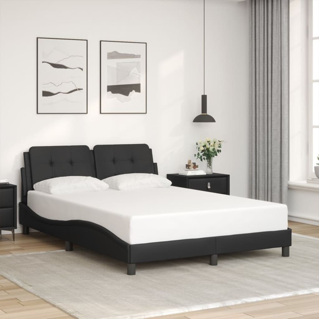 vidaXL Cadre de lit sans matelas noir 137x190 cm similicuir