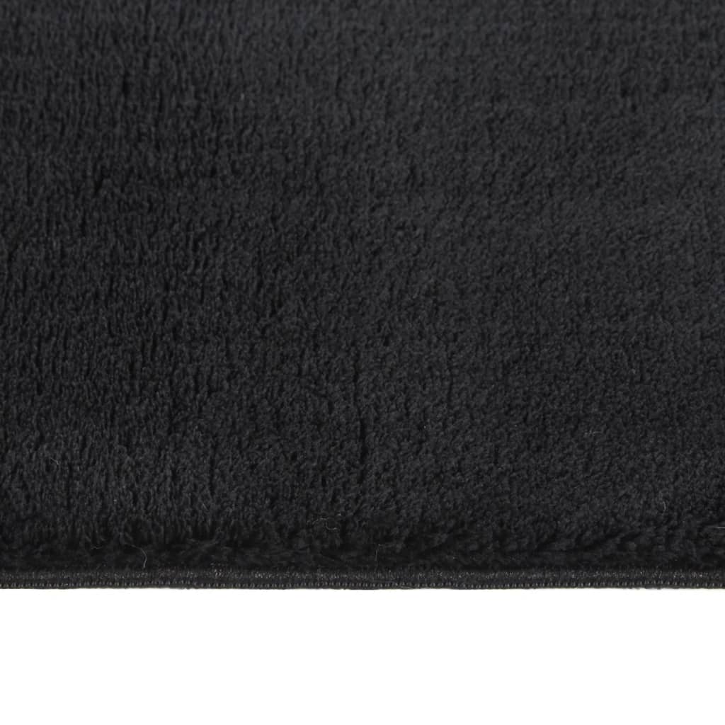 vidaXL Tapis shaggy noir 120x183 cm polyester