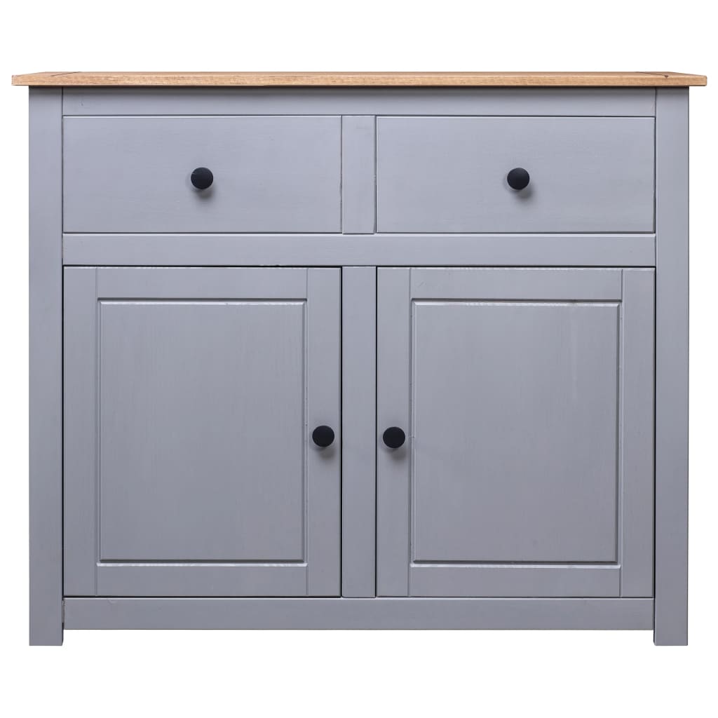 vidaXL Buffet Gris 93x40x80 cm Pin solide Assortiment Panama