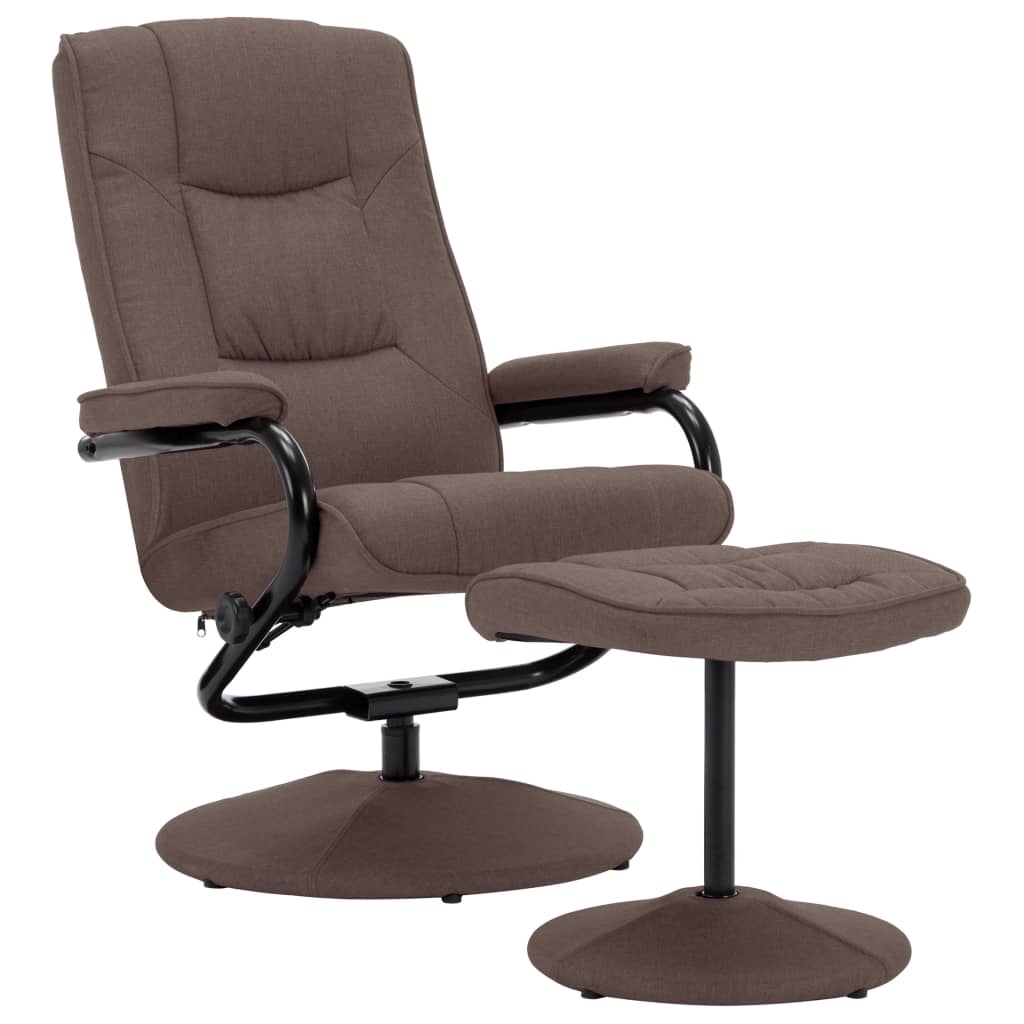 vidaXL Fauteuil inclinable avec repose-pieds marron tissu