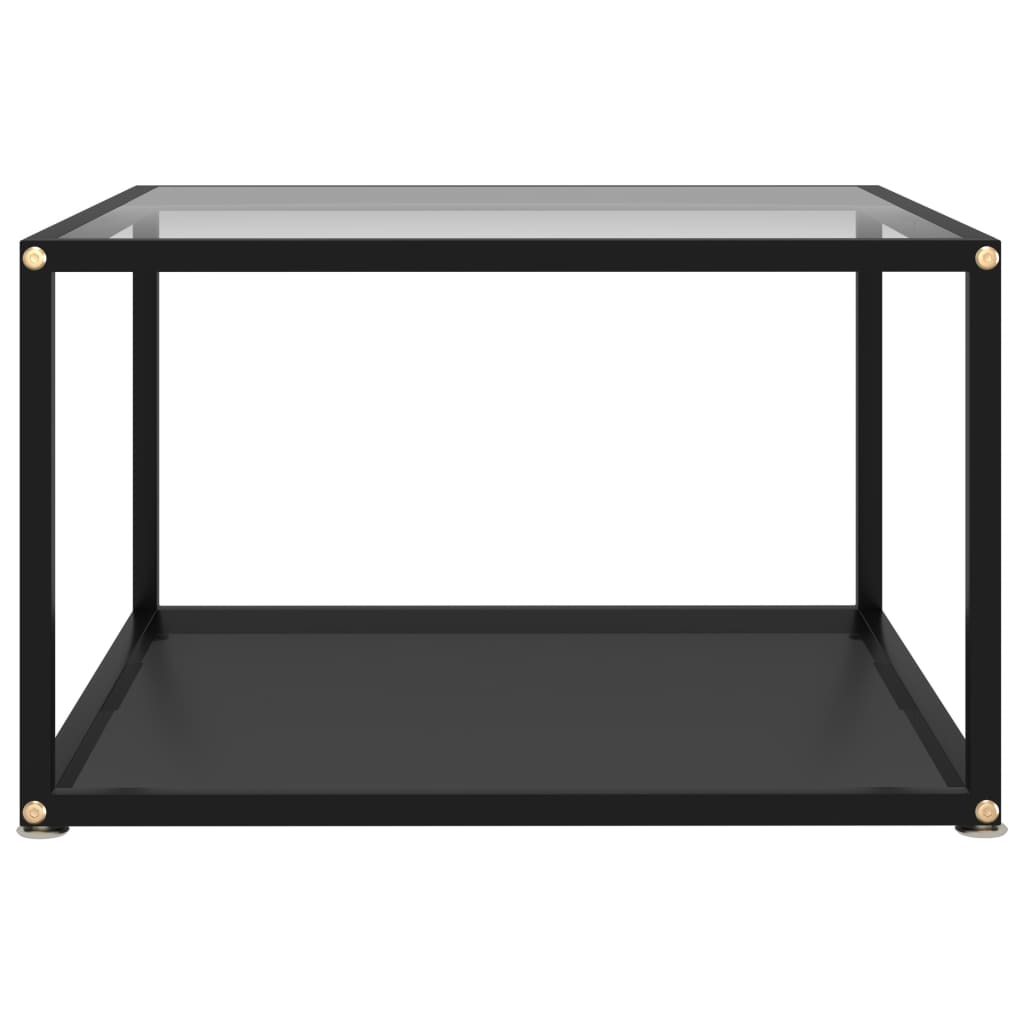 vidaXL Table basse Transparent et noir 60x60x35 cm Verre trempé