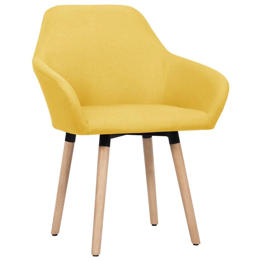 vidaXL Chaises à manger lot de 2 jaune tissu