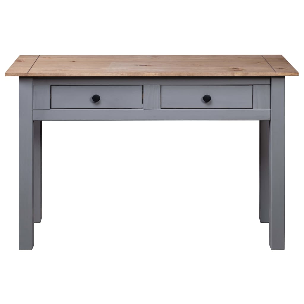 vidaXL Table console Gris 110x40x72 cm Pin solide Gamme Panama