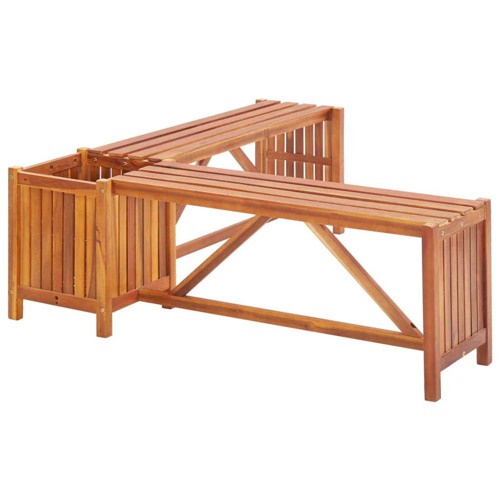 vidaXL Banc de jardin et jardinière 117x117x40 cm Bois solide d'acacia