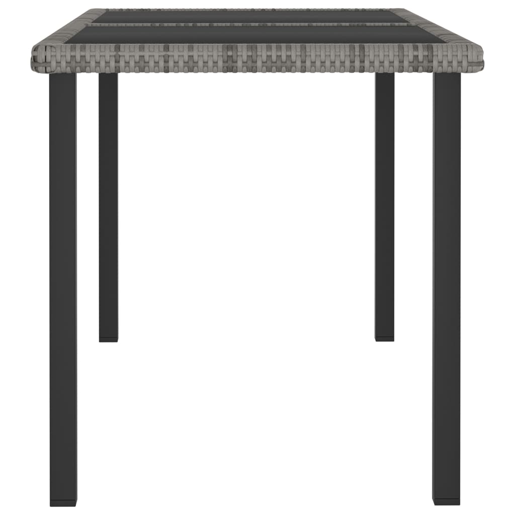 vidaXL Table à dîner de jardin Gris 140x70x73 cm Résine tressée