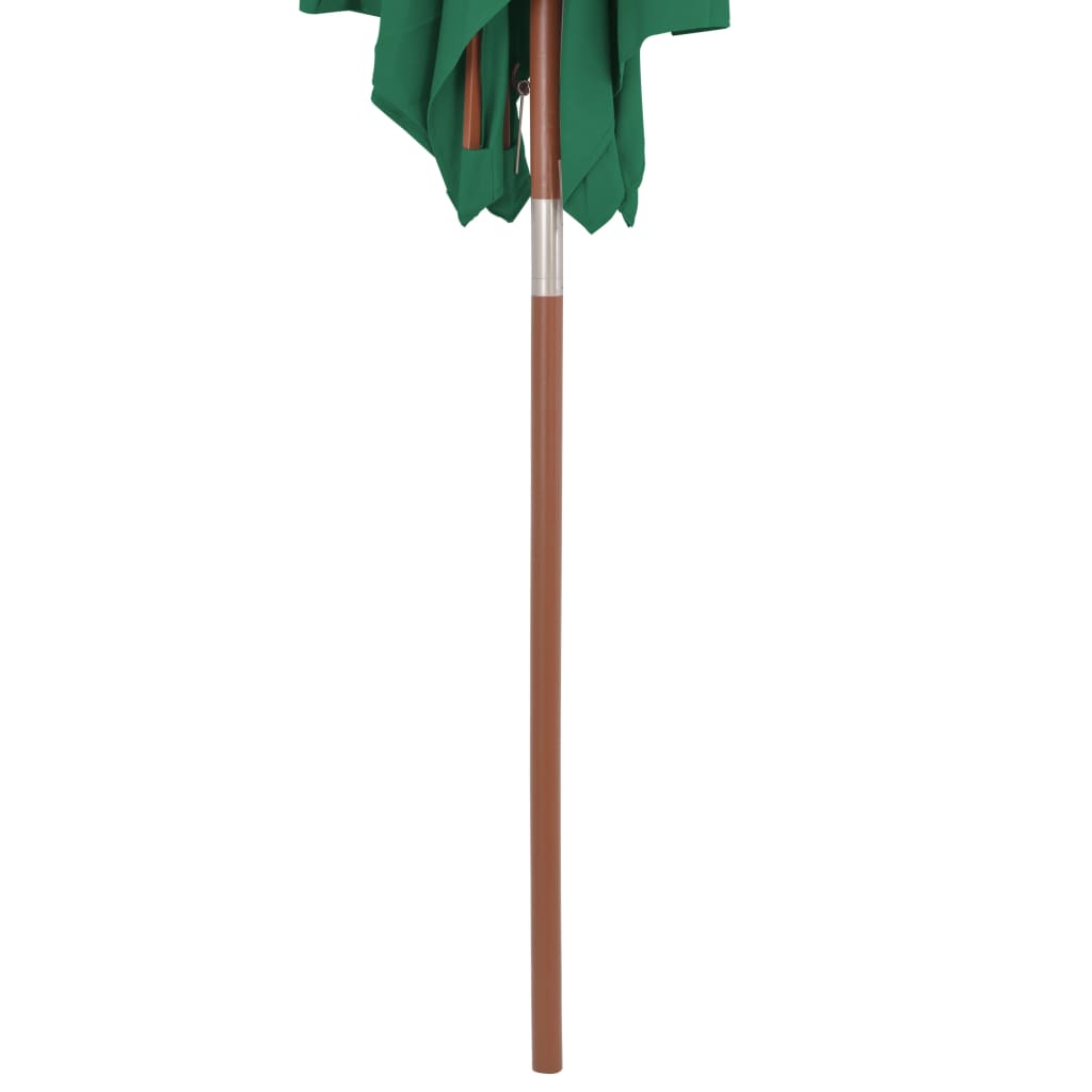 vidaXL Parasol d'extérieur avec mât en bois 150x200 cm vert