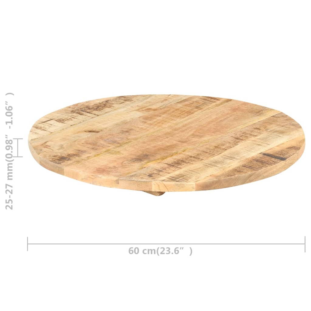 vidaXL Dessus de table Ø60x(2,5-2,7) cm bois de manguier massif