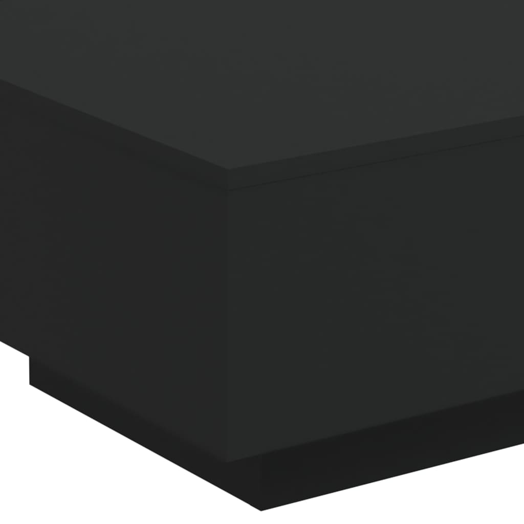 vidaXL Table basse avec lumières LED noir 55x55x31 cm